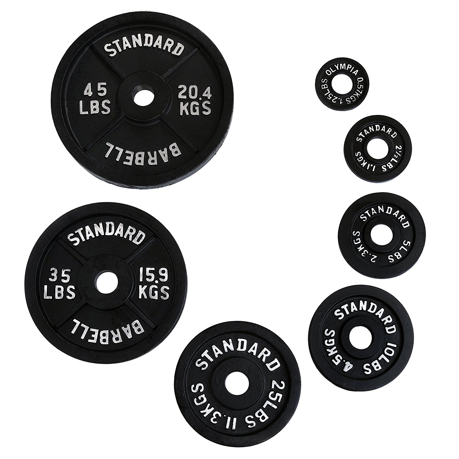 Ader Olympic Black Plates Set- (1.25, 2.5, 5, 10 Lbs) 4 Pairs