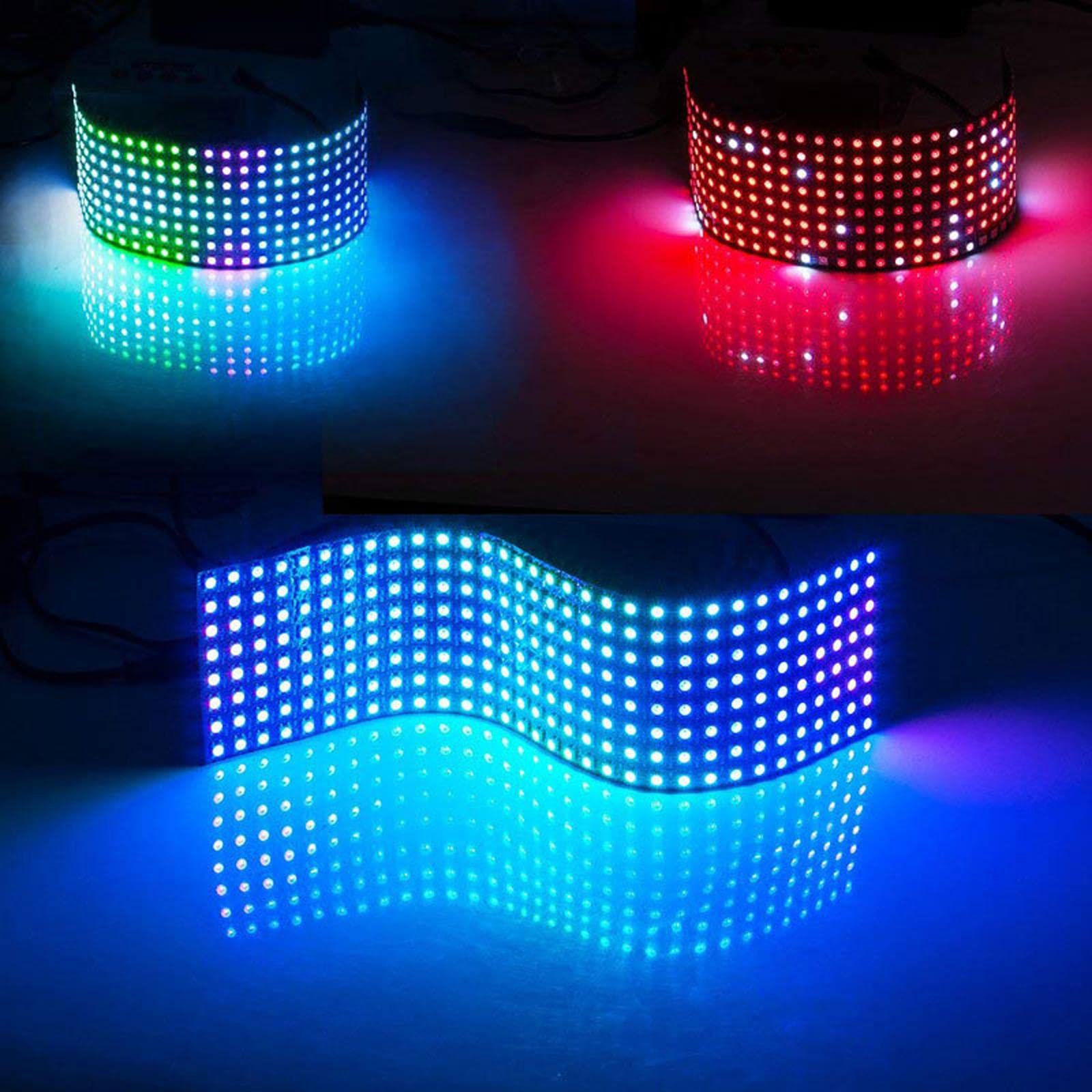 Lot de 10 panneaux matriciels LED Pixels WS2812B RVB pour image numérique et vidéo 8 x 8 cm
