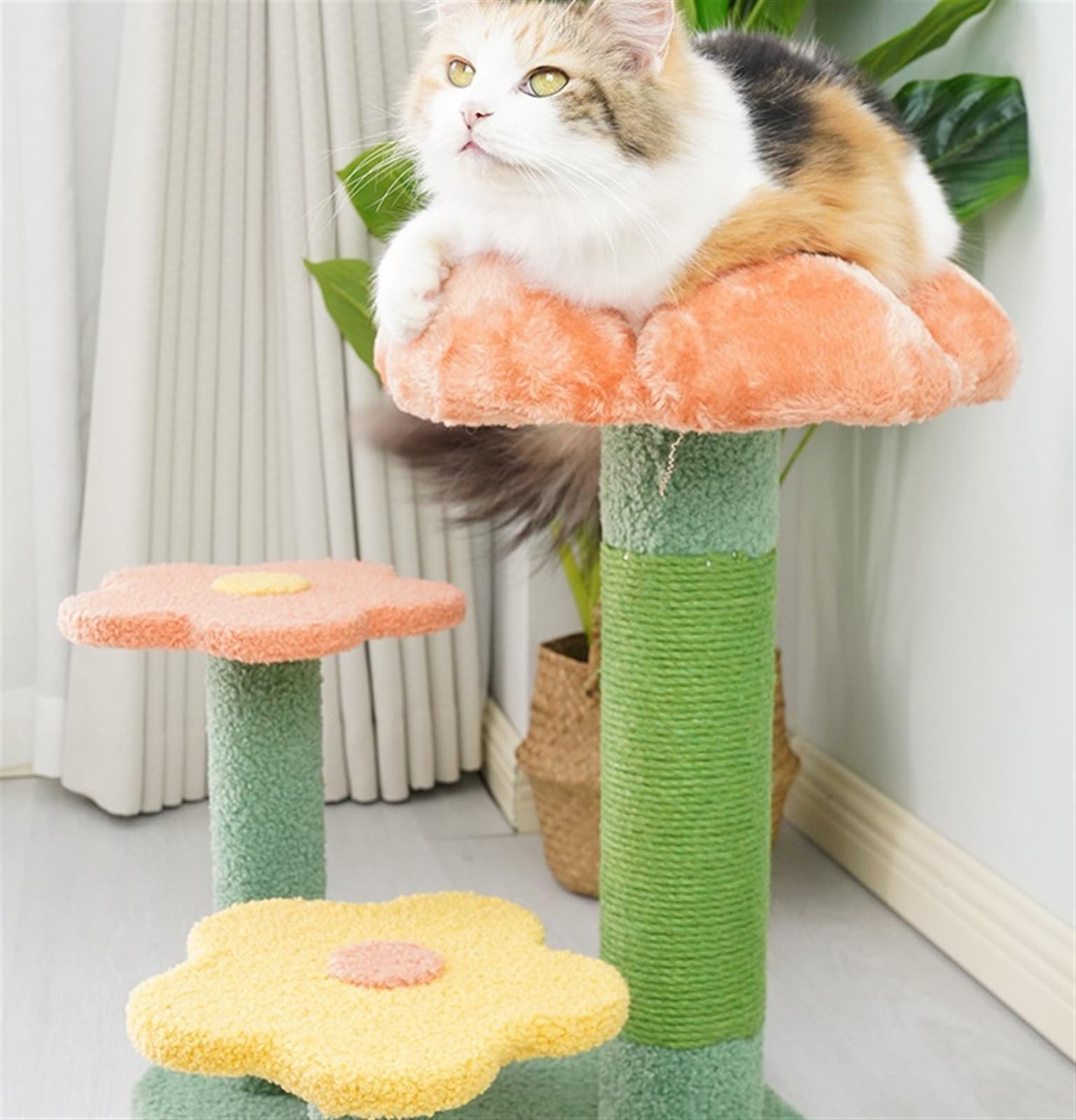 Albero per Gatti da Interno Esterno Struttura da Arrampicata per Gatti Tiragraffi per Gatti Tiragraffi per Gatti Torre per Gatti Piattaforma per Saltare con Fiori