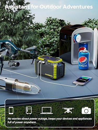 Miniatura 4 de MARBERO Generador solar de 150 W pico 150 Wh estación de energía portátil con panel solar incluido fuente de alimentación de campamento con salida