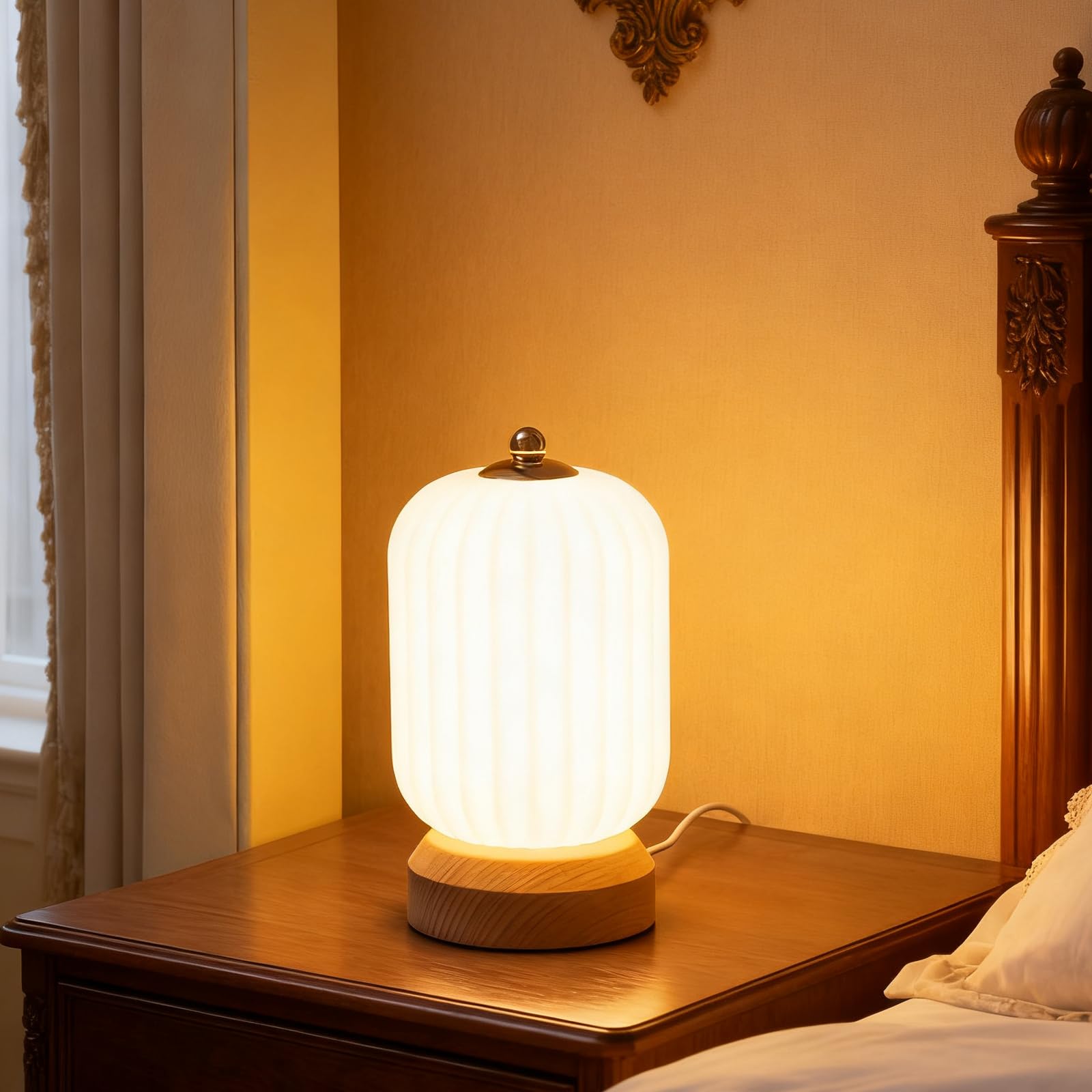 LED Wood Table Lamp 3-Color Modern Desk lamp Bedroom Bedside Night Light Dimmable Led Lighting Creative Home Decor