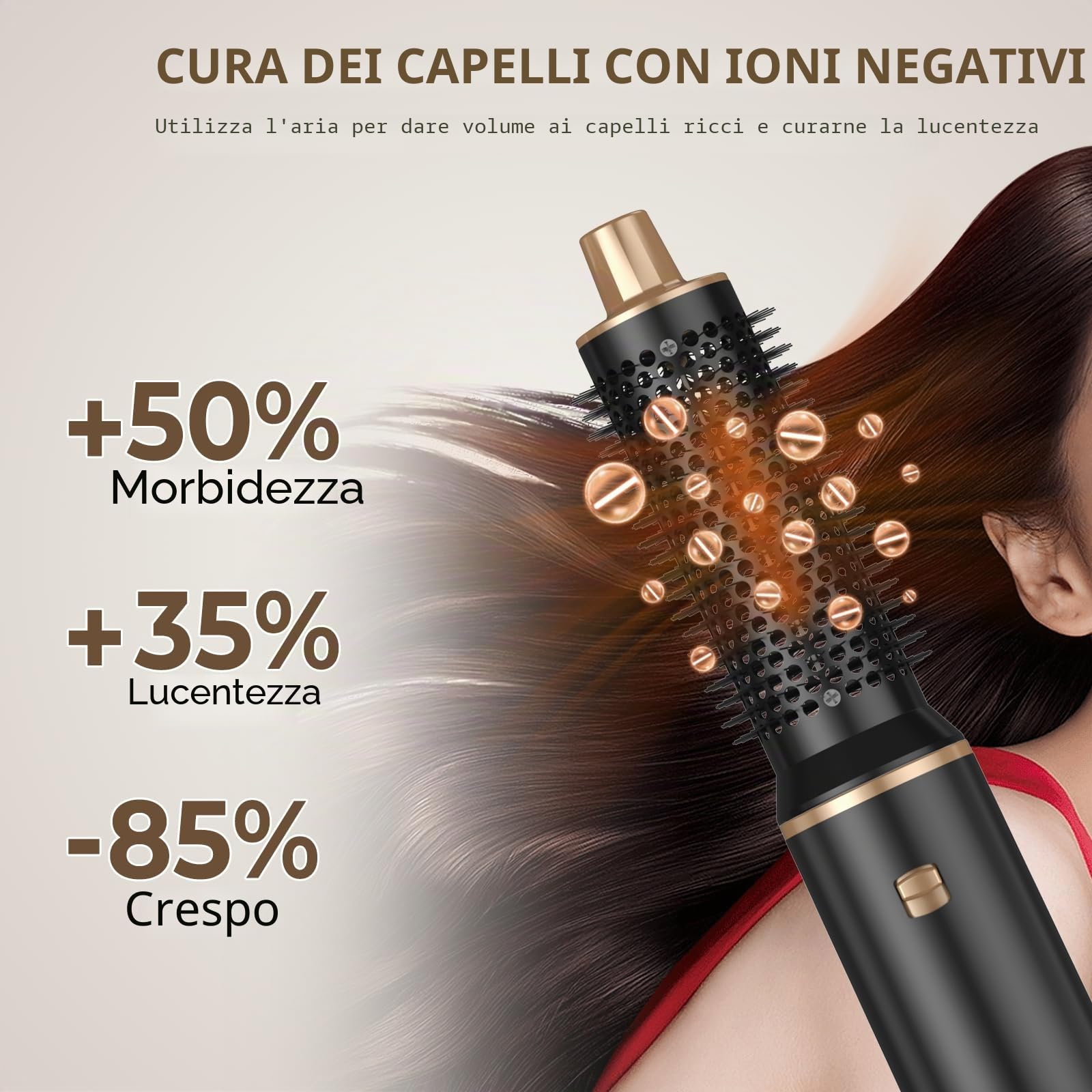 MogaWave Pro air styler 5 in 1 Hair Styler & Spazzola Asciugacapelli, phon arricciacapelli ad aria, asciugacapelli spazzola, spazzola aria calda, spazzola phon per capelli, senza danni da calore