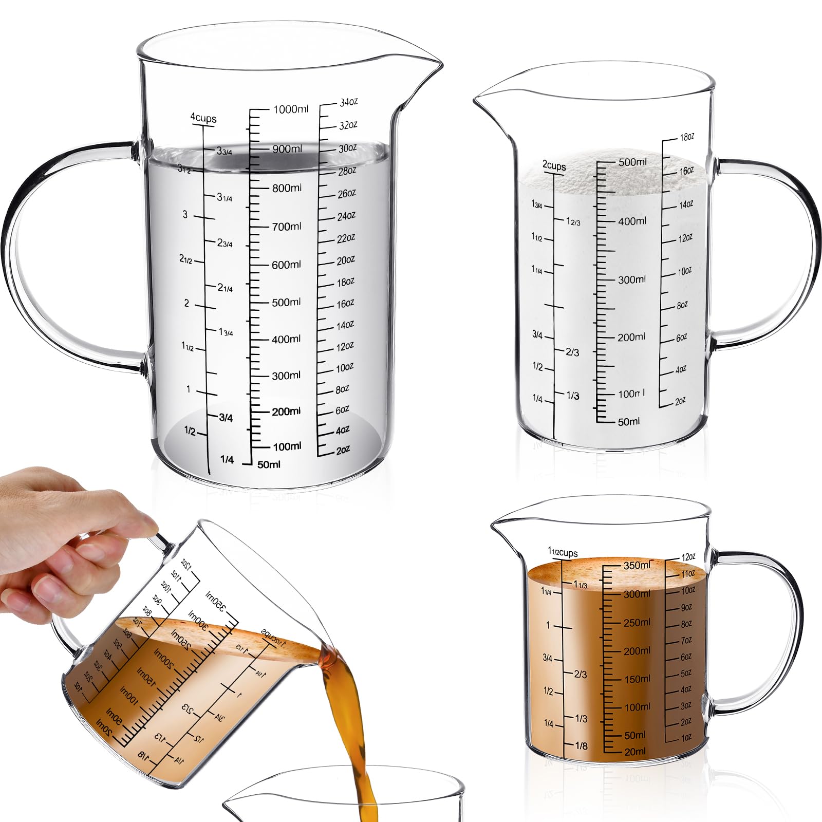 asimocrafts a-cup 30 60 120 各2個6点SET Amazon.com: Akamino 3 Pack Glass Measuring Cups,1-Cup,2-Cup,4-Cup