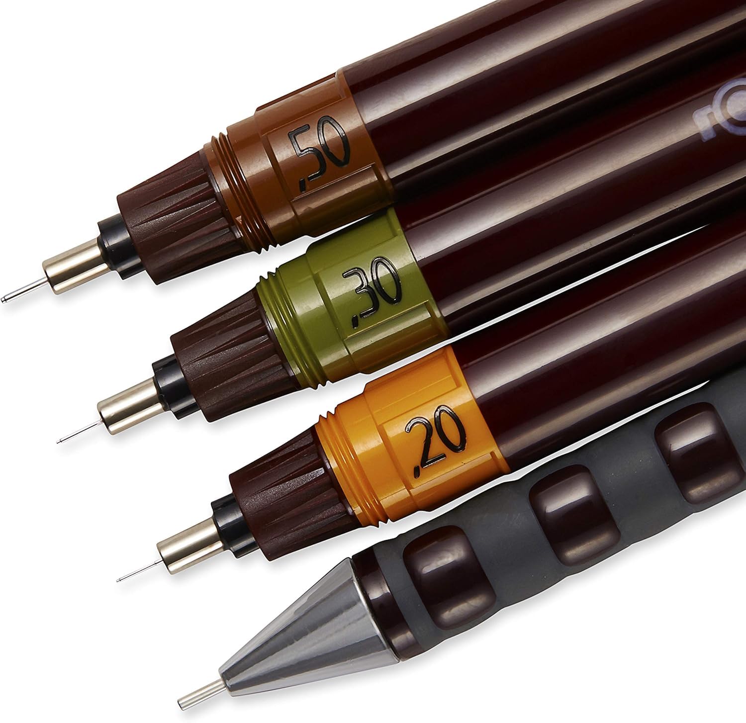 rOtring Isograph Technical Pen Set & Pencil College Set S0699370 | 3 Pens (0.20mm, 0.30mm, 0.50mm) and Mechanical Pencil (0.5mm) | Accessories with with Compact Universal Compass - Image 4