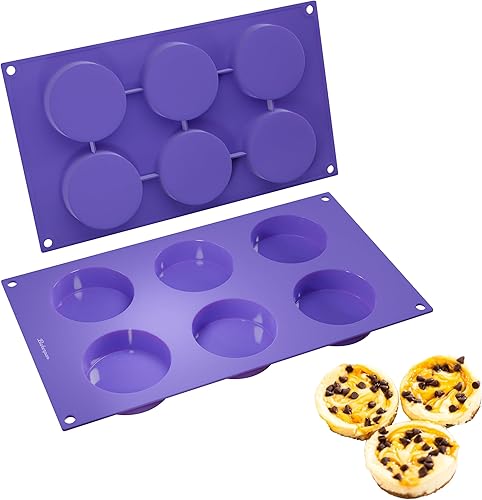 Bakerpan Moldes de silicona antiadherentes para magdalenas, juego de 2 mini sartenes para tartas de queso, molde para tartas Whoopie, molde para