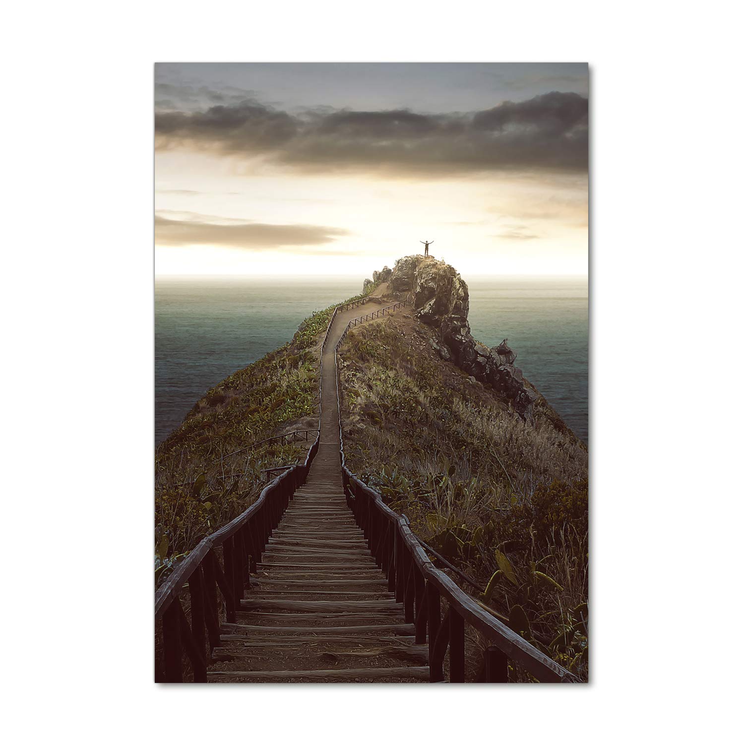 Déco mural derrière le plastique 70x100 de qualité supérieure : tableau paysage brun