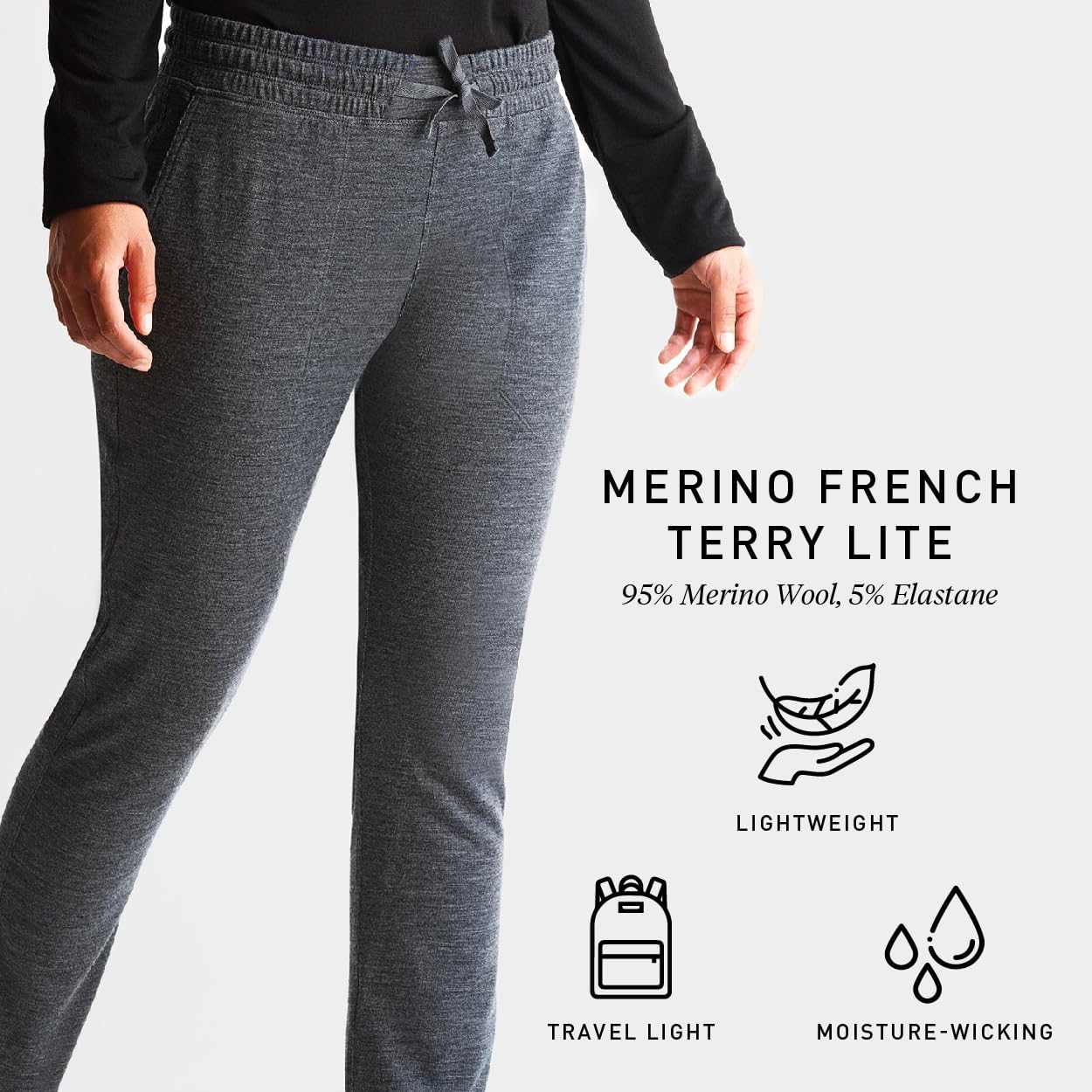 IBEX Women's Nomad Jogger Pants | Lightweight Merino Wool Bottoms for Travel, Running, Hiking & Winter Wear - Image 6