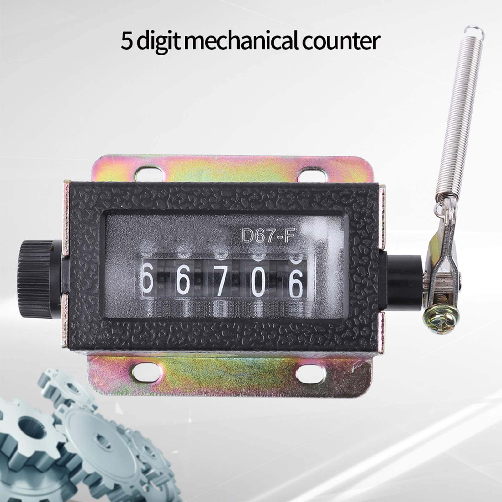 Walfront Contatore Manuale Meccanico 5 Cifre Contatore Digitale a Manovella per Industria Sport Eventi