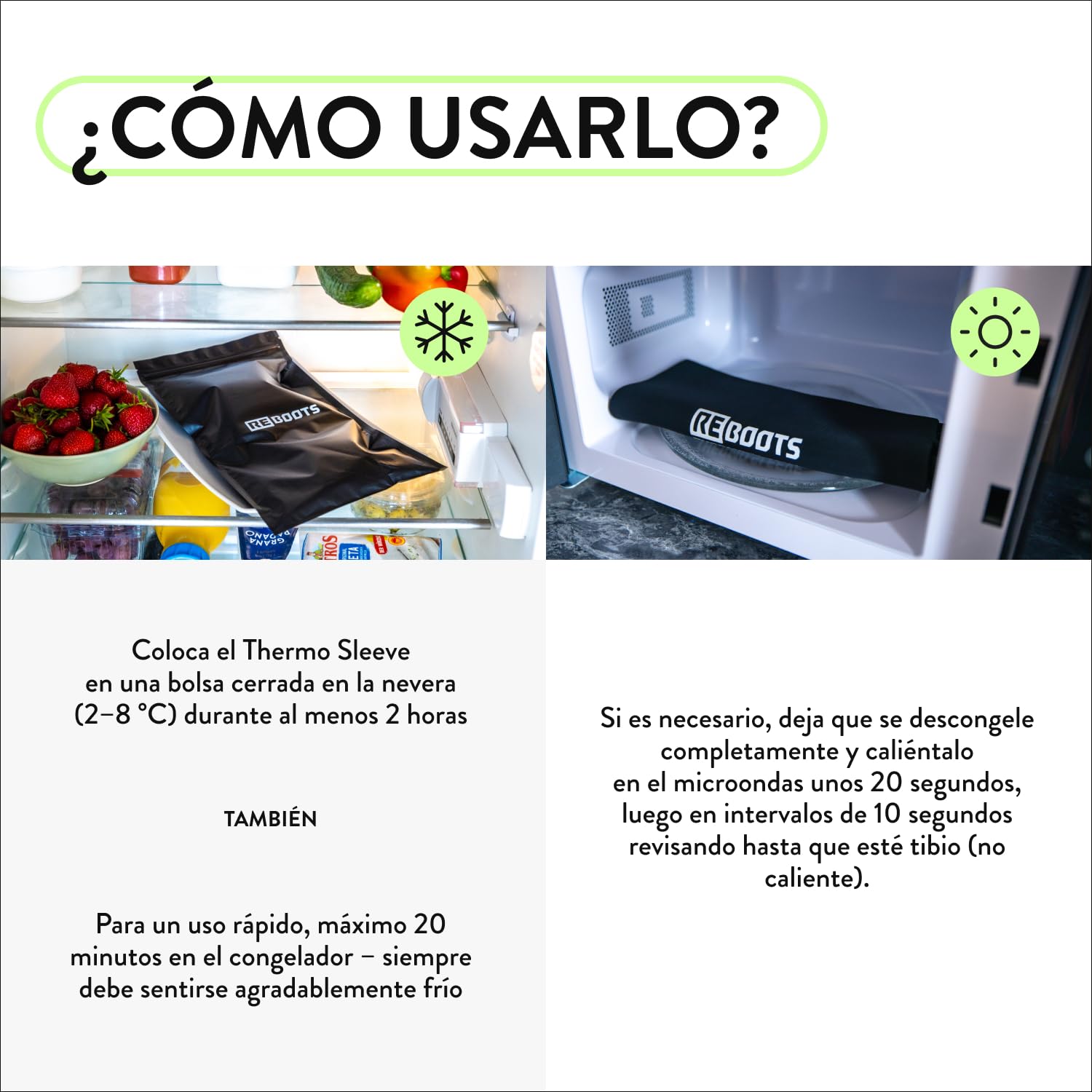 Thermal Sleeve | Vendaje | Terapia de calor y frío | Contra la inflamación | Para la regeneración | Almohadilla de calor y refrigeración | L