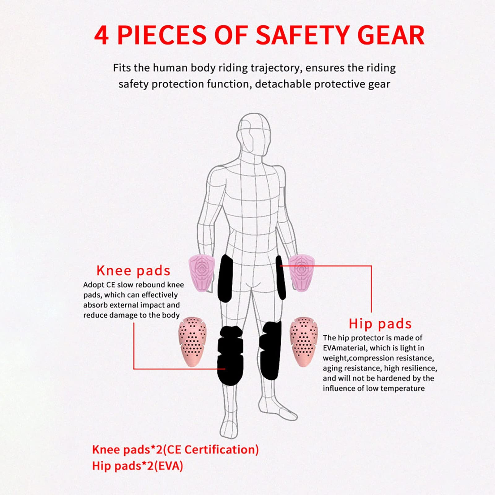 CLSQLXYJZC Jeans da Moto da Donna, con Armatura Rimovibile e Jeans Protettivi Multitasche, Sport all'Aria Aperta con Fodera di Protezione Pantaloni Anti-Goccia Elasticizzati per Donna