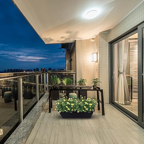 Miniatura 3 de ERINGOGO Maceta rectangular de jardín con bandeja de drenaje, maceta de plástico de 19.68 pulgadas para uso en interiores y exteriores, balcón,
