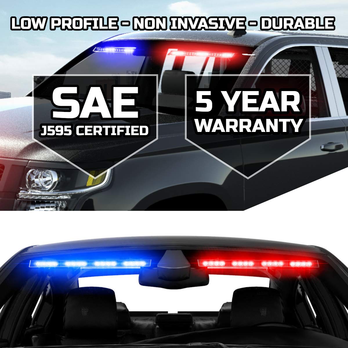 SpeedTech Lights RaptorX TIR Upper Windshield Interior Split LED