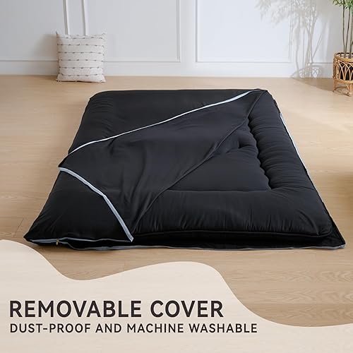 Miniatura 3 de Colchón japonés para suelo, colchón de futón de 4 pulgadas de grosor, soporte de espuma de alta densidad para adultos y niños, sofá cama futón