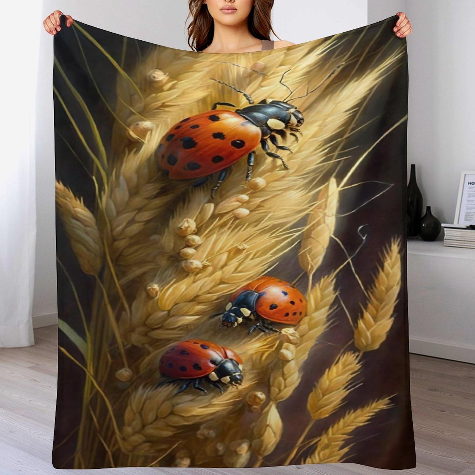 Couvre-lit coccinelle en flannel de qualité supérieure, douceur salon 130x180