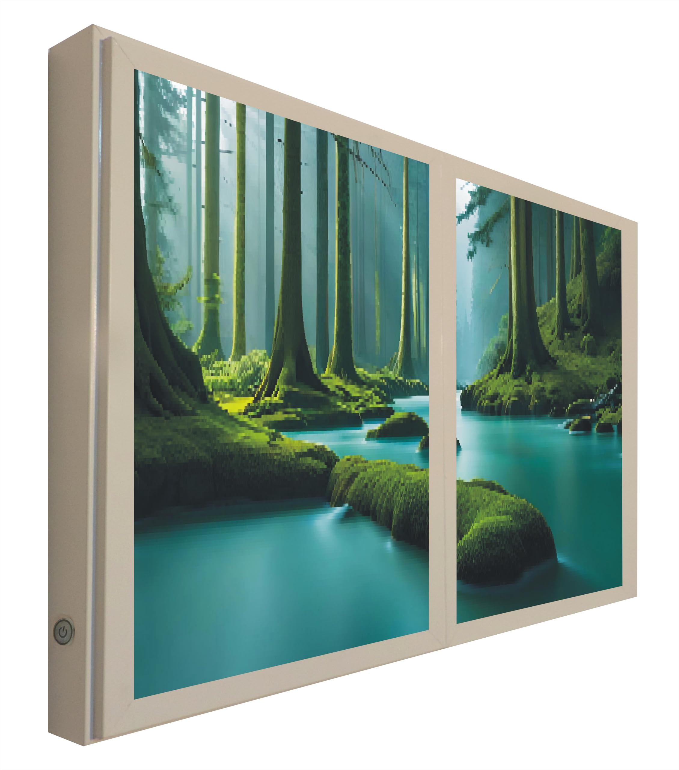 Fausses fenêtres rétro-éclairées forêt enchantée décoration murale LED 3D