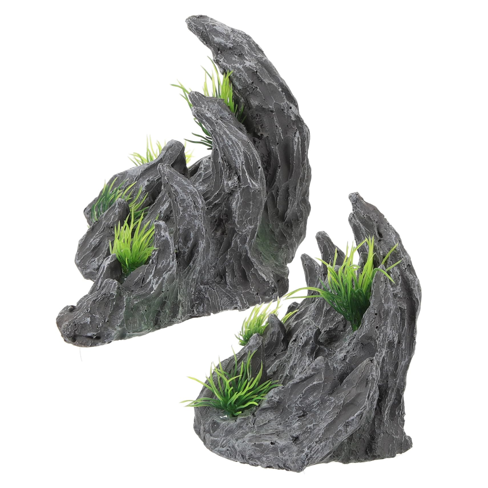 OUNONA 2 Ensembles Artisanat De Poisson en Résine Paysage D'Aquarium Rocaille en Pierre D'Aquarium pour Aménagement Paysager Accessoires De Décoration D'Aquarium 2 pièces * 2