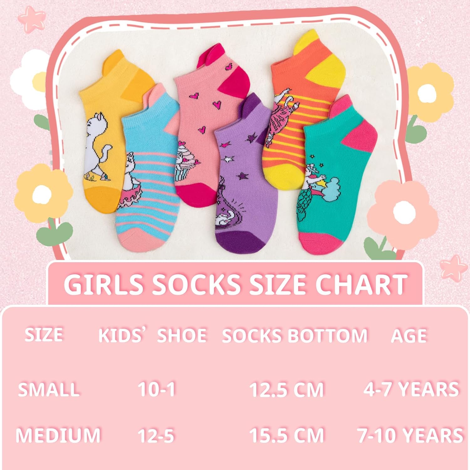 Comfoex Kids Girls Novelty Funny Ankle Socks - Colorful Animal Fashion Silly Cartoon Cute Unicorn Cotton Socks - 6 Pairs - Image 6