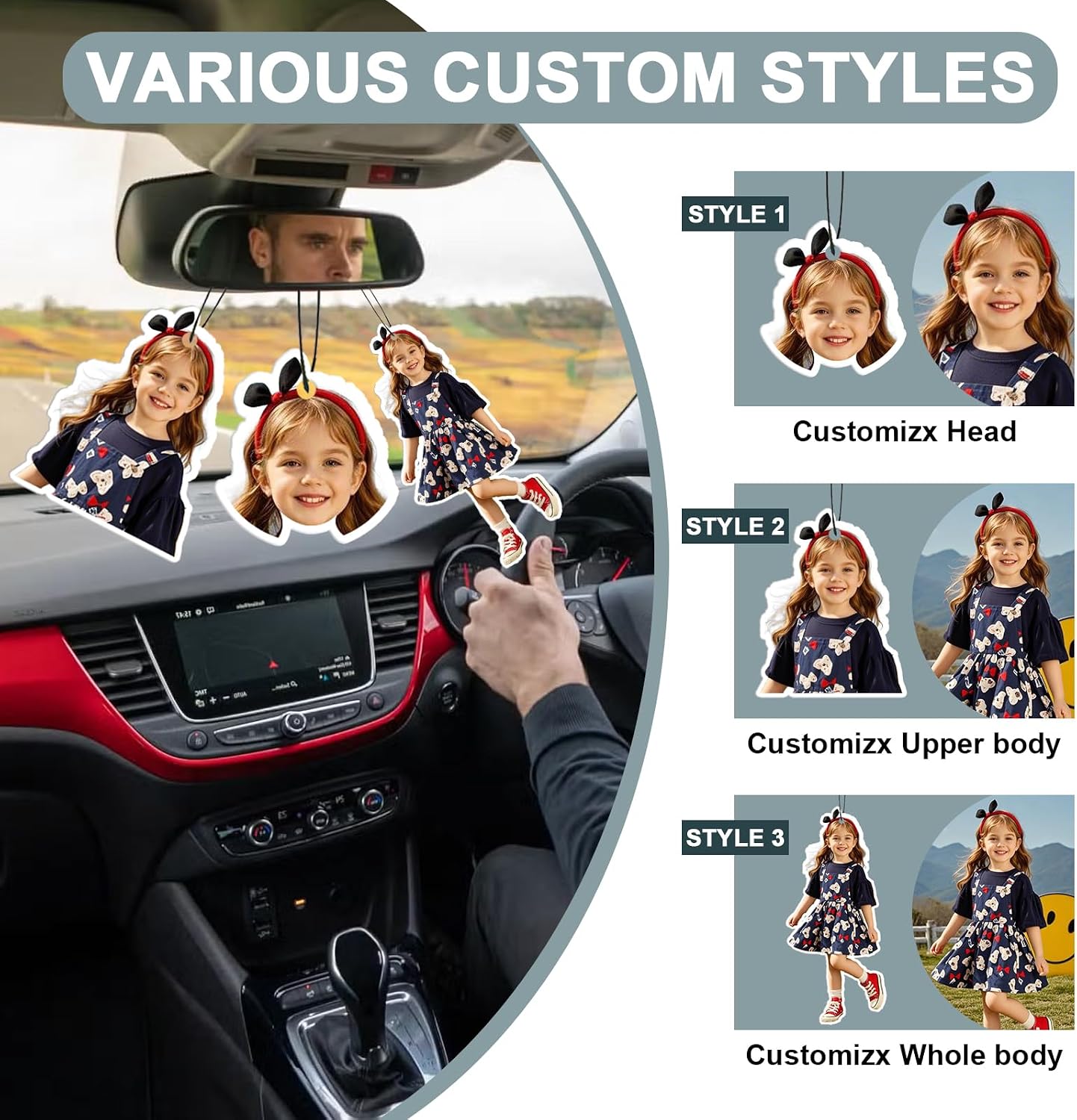 elesories 10-100 Pack Custom Air Fresheners with Picture - Personalized Car Air Freshener Bulk, Double Sided Photo Scented Hanging Ornaments, Customized Party Favors for Wedding, Business Logo