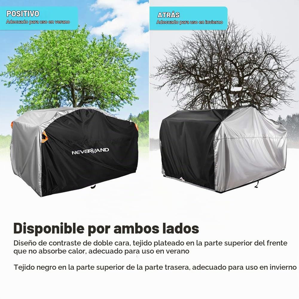 NEVERLAND Cubierta Funda para Quad ATV Cover de Doble Cara Correa de Hebilla Ajustable Resistente al Viento Cubierta cuádruple para protección Solar contra el Polvo UV 190T XL (210 x 120 x 115 cm)