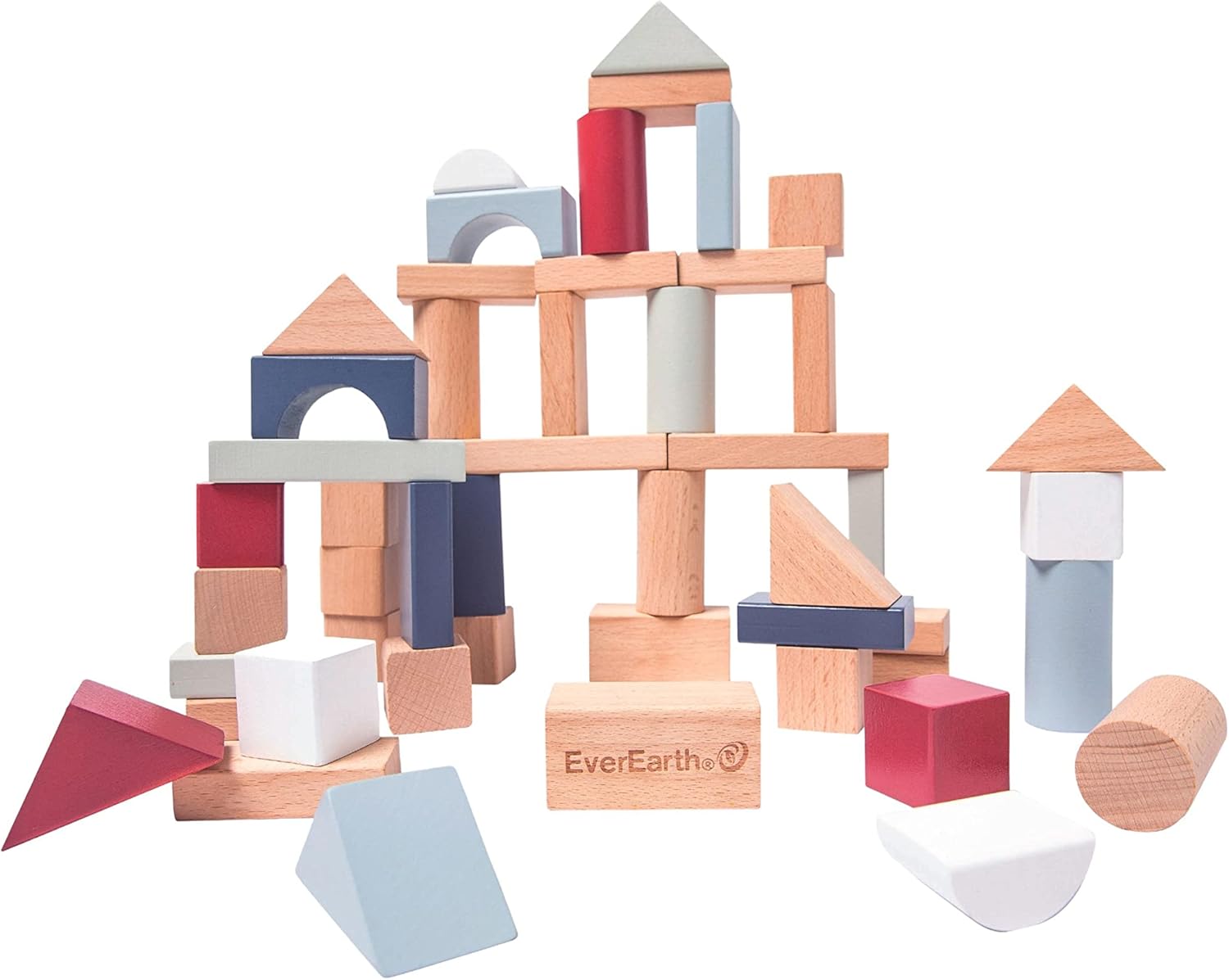 EverEarth EE33893 Bloques de construcción de 50 Piezas-Pastel, Color carbón