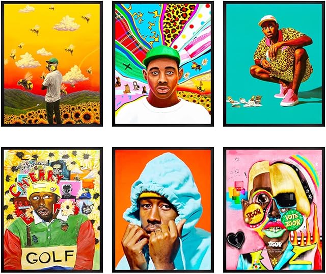 Doktor Taylor The Creator Posters - 6 Printed Canvas Album Covers Frameless 8x10 Inch Hip Hop Decor Wall Art Cover Living Room Aesthetics Music