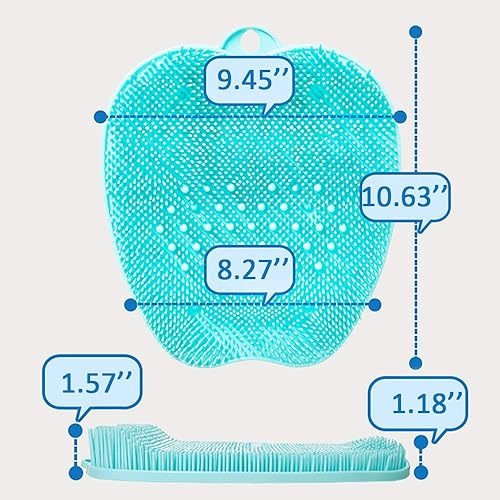 Miniatura 6 de mwellewm Limpiador de pies de ducha para suelo de ducha, tapete de acupresión con ventosas antideslizantes, mejora la circulación, exfoliación,