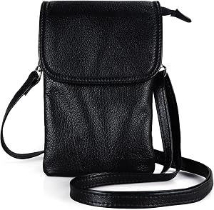 befen Genuine Leather Cell Phone Crossbody Wallet Purse, Small Leather Crossbody Bag for Women - Fit iPhone 15 ProMax