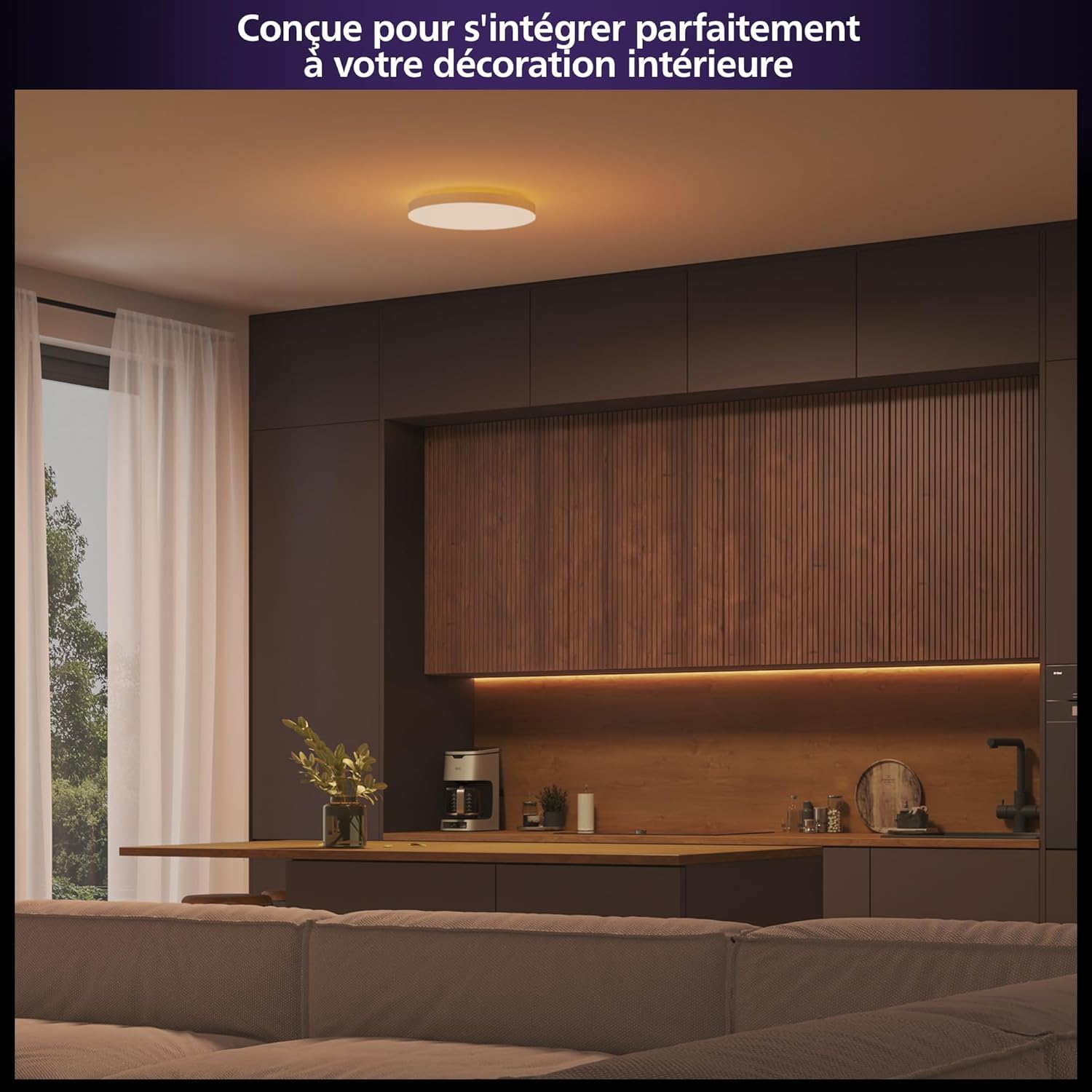 Philips Hue White & Color Ambiance, Panneau LED Datura, Ø 38.4 cm, Blanc