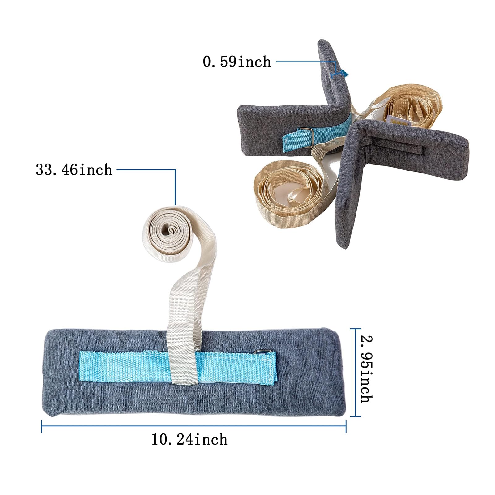 Cinghie anti-strangolamento in spugna 4PCS per arti letto ospedaliero cinghie da polso per mano e caviglia paziente Cintura di ritenuta anti-estubazione tubo Scratch Manic Prodotti per la cura（polso）