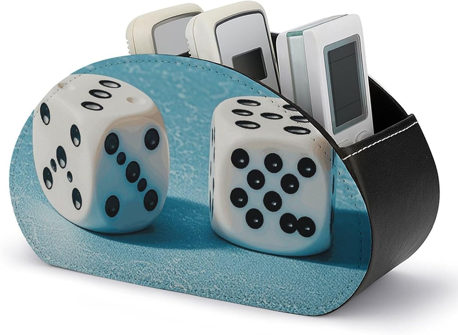 Two White Dice Remote Control Holder