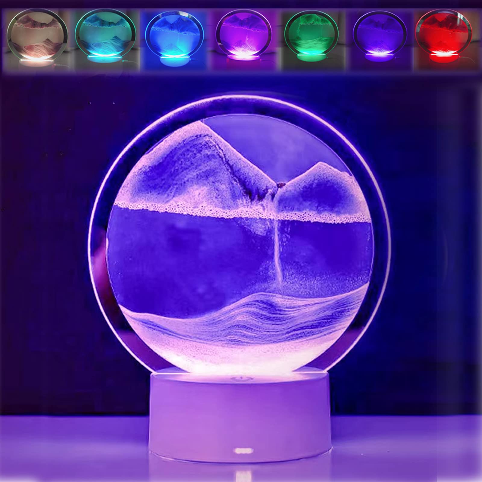 Amazon.co.jp : Neioaas 3D 動く砂のアート 液体テーブルランプ RGB 