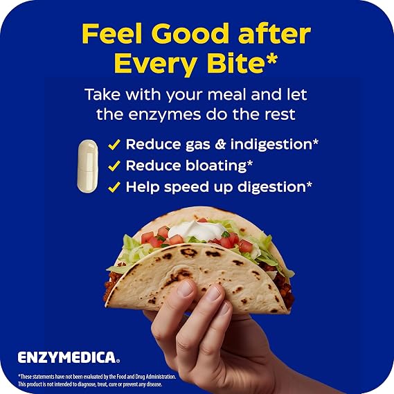 Enzymedica Digest Complete - Digestive Enzyme Supplement for Women & Men, Enzyme Capsules for Digestion, Gut Health Support, Helps Gas & Bloating, Energy Support, Vegan - 180 Caps