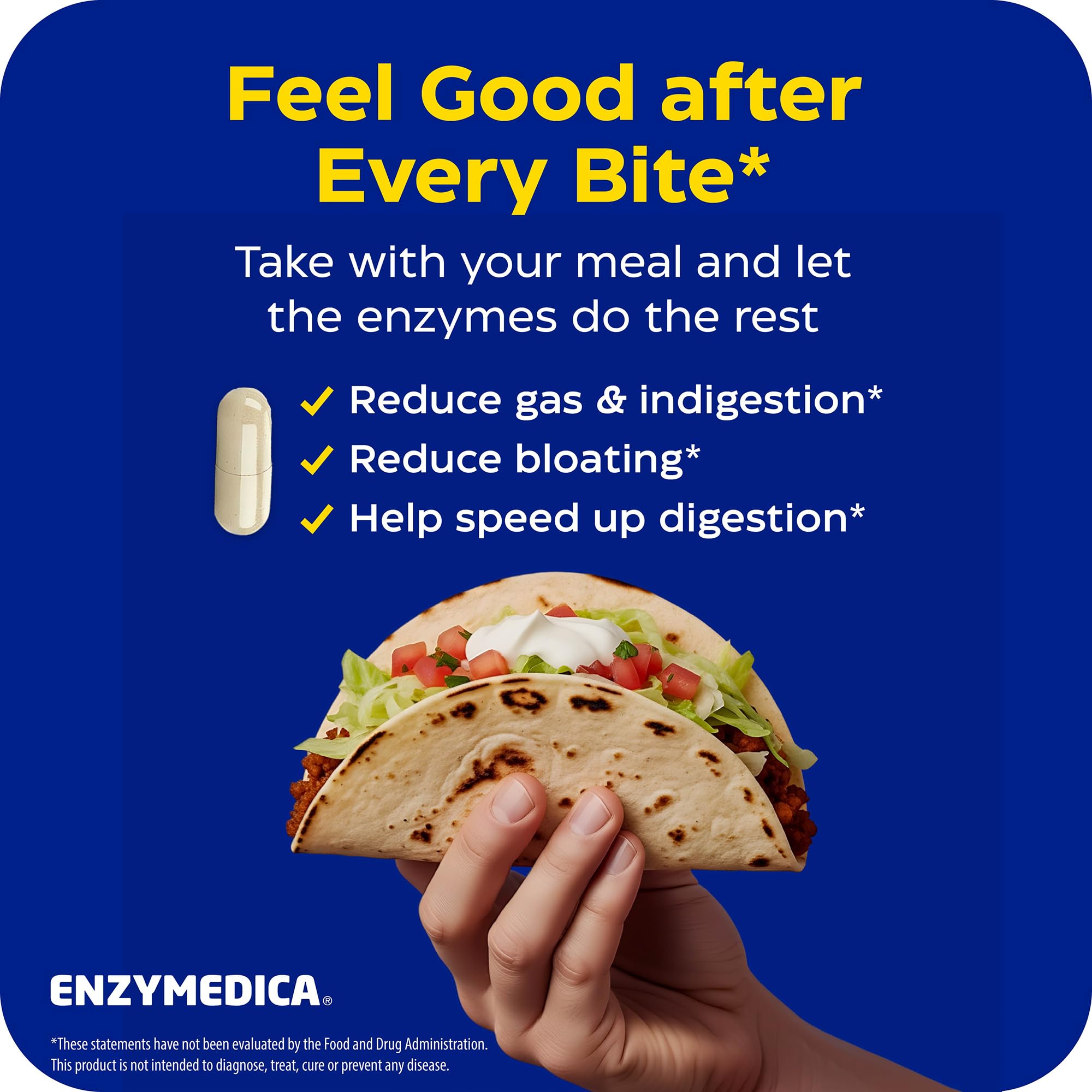 Enzymedica, Digest, Integratore Alimentare a Base di Enzimi ad Azione Rapida, Riduce Gonfiore e Irregolarità, Gluten Free, Senza Lattosio, Vegetariano, 90 Capsulas
