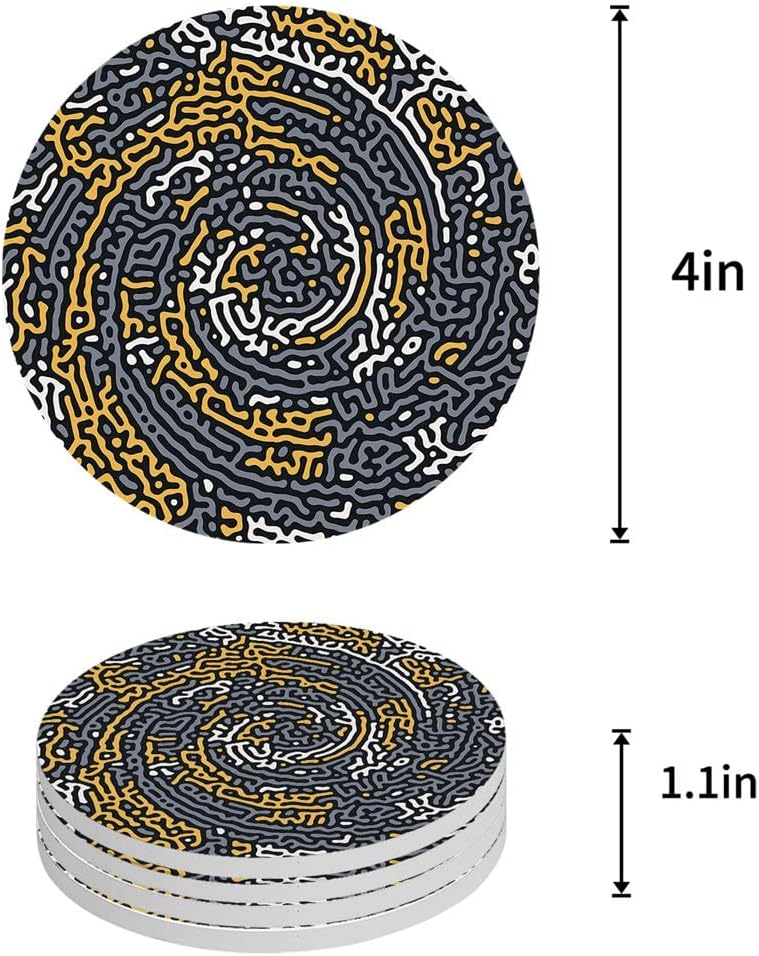 Geometric Abstract Camouflage Ceramic Coasters Absorbent Tableware Mat Home Coffee Dining Table Decoration Placemat Gift