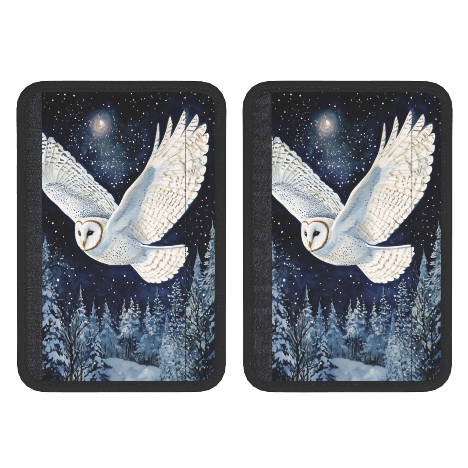 Majestic Barn Owl Soaring Car Seat Belt Cover 2 Pack Seatbelt Strap Shoulder Pad Protector Universal Comfort for Car