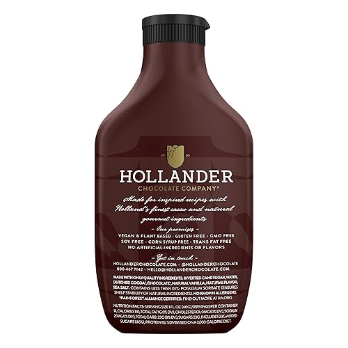 Miniatura 2 de Hollander Dutched Chocolate Café Sauce  Apto para veganos, sin OMG, sin glutensoja, sin jarabe de maíz, botella exprimible de 15 onzas líquidas