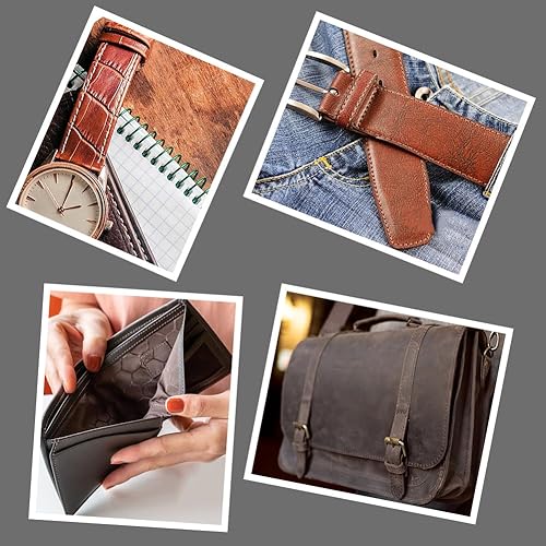 Miniatura 7 de TLKKUE Kit de hilo encerado para tapicería de cuero, 273 yardas, aguja de coser recta, punzón recto, kit de costura de cuerda de cera resistente