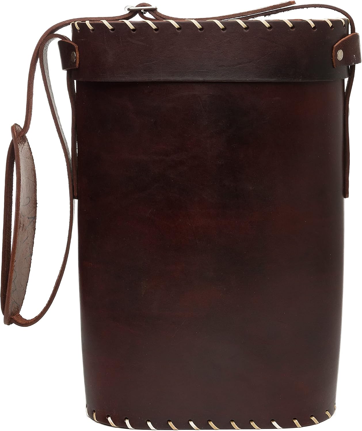 Matero Bag for Yerba Mate Gourd and Thermos, Fully Leather, Handmade Artisanal, With Handle and Shoulder Strap, Essential for Travel, Picnic, Camping and Home Use - (Color Brown)
