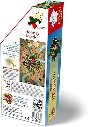 Miniatura 3 de Madd Capp Holly - Rompecabezas de 350 piezas para edades de 10 años en adelante, borde único en forma floral, caja de lujo de 5 lados, incluye datos