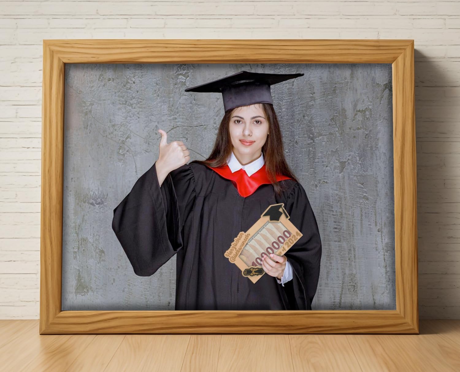 Giftota Graduation Gift Money Gift Wood - Money Gift As Bachelor, Abitur 2024, Matura, Class Of 2024, Graduation Guest Book Gift
