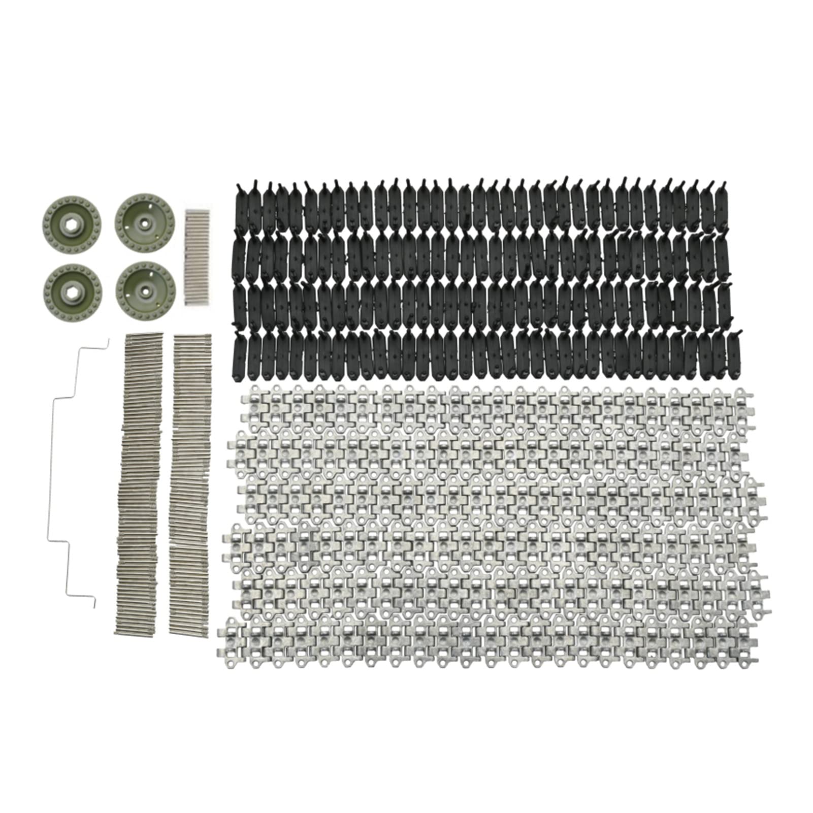 Bnineteenteam RC Tracks, Full Scale Crawler Aluminum Alloy Model Track Parts Excellent Stability Chain Wheel Part RC Accessories for WPL E 1 GAZ 71 Track Conversion Upgrade