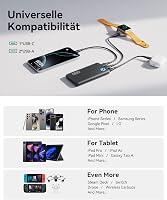 INIU 10000 mAh Ultra-vékony Power Bank USB-C, 3 kimenettel, iPhone Samsung Huawei Xiaomi - black 6