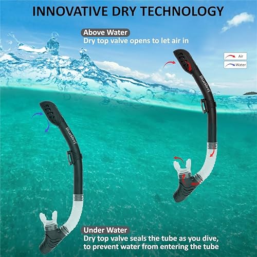 Miniatura 5 de Valiant - Juego de equipo de esnórquel para adultos, incluye máscara Valiant con lentes de vidrio templado gemelas para mayor claridad, esnórquel