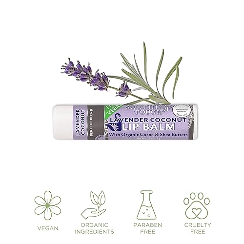 Miniatura 3 de Juego de bálsamo labial vegano, paquete variado de 3 bálsamos labiales relajantes. Incluye bolsa de muselina (3 x 4 pulgadas). Paquete de regalo