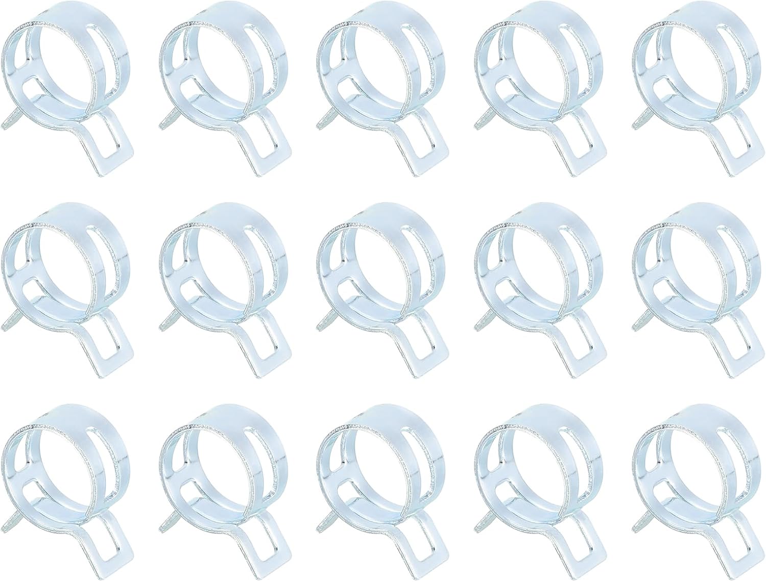 uxcell 15Pcs Spring Band Type Action Fuel/Silicone Vacuum Hose Pipe Clamp, 4mm Low-Pressure Air Spring Hose Clip Clamp for Automotive Oil Pipe Water Pipe, Color Zinc