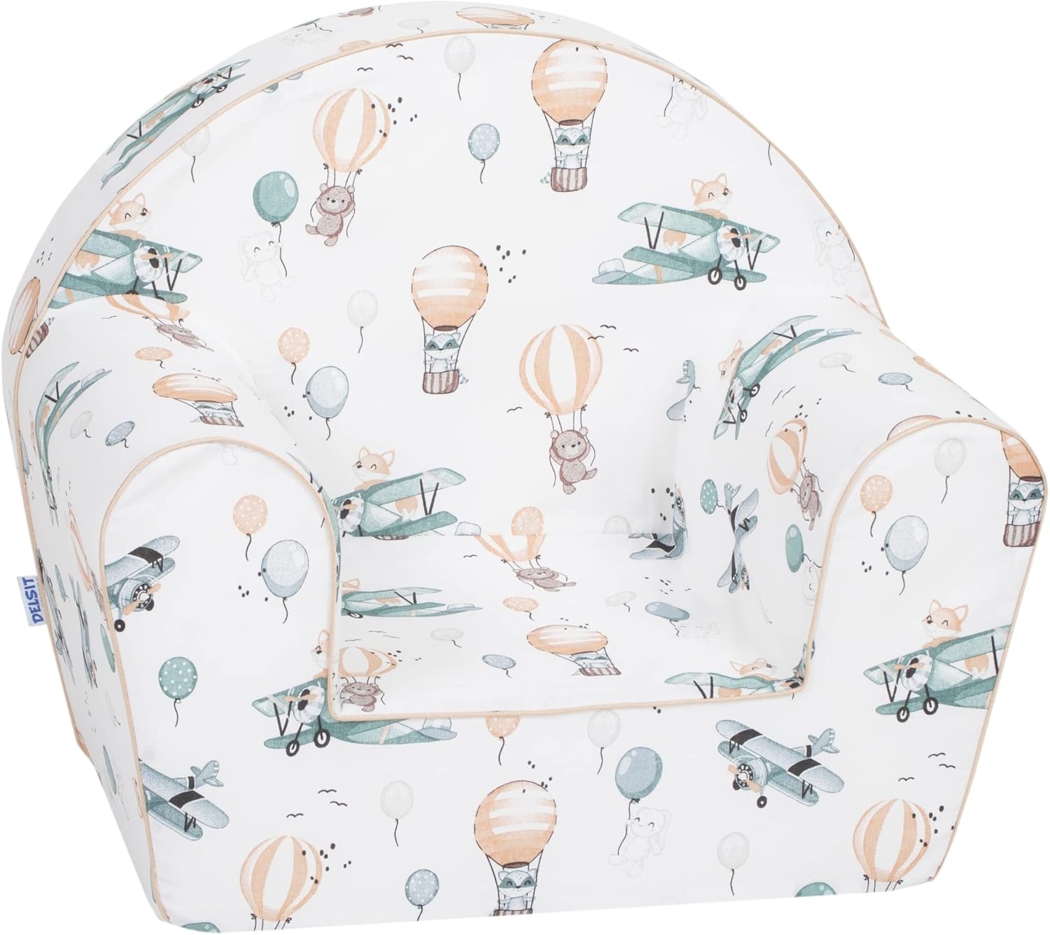 Delsit Kids Couch for Toddlers - Comfy Armchair for Children, Lightweight Foam Sofa and Reading Chair with Removable Cover, Made in Europe