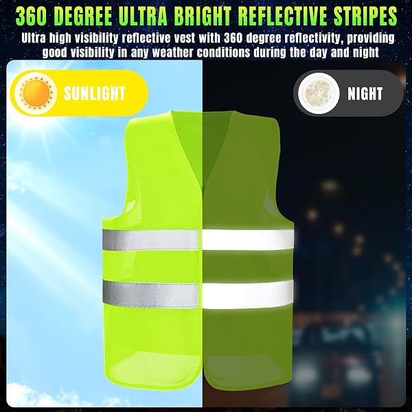 GRIRDDIV 6 Chaleco Reflectante Homologado Set, Chalecos Reflectantes Seguridad, Reflectantes para Coche, de Seguridad de Alta Visibilidad para Conductor, Limpiadores - 5