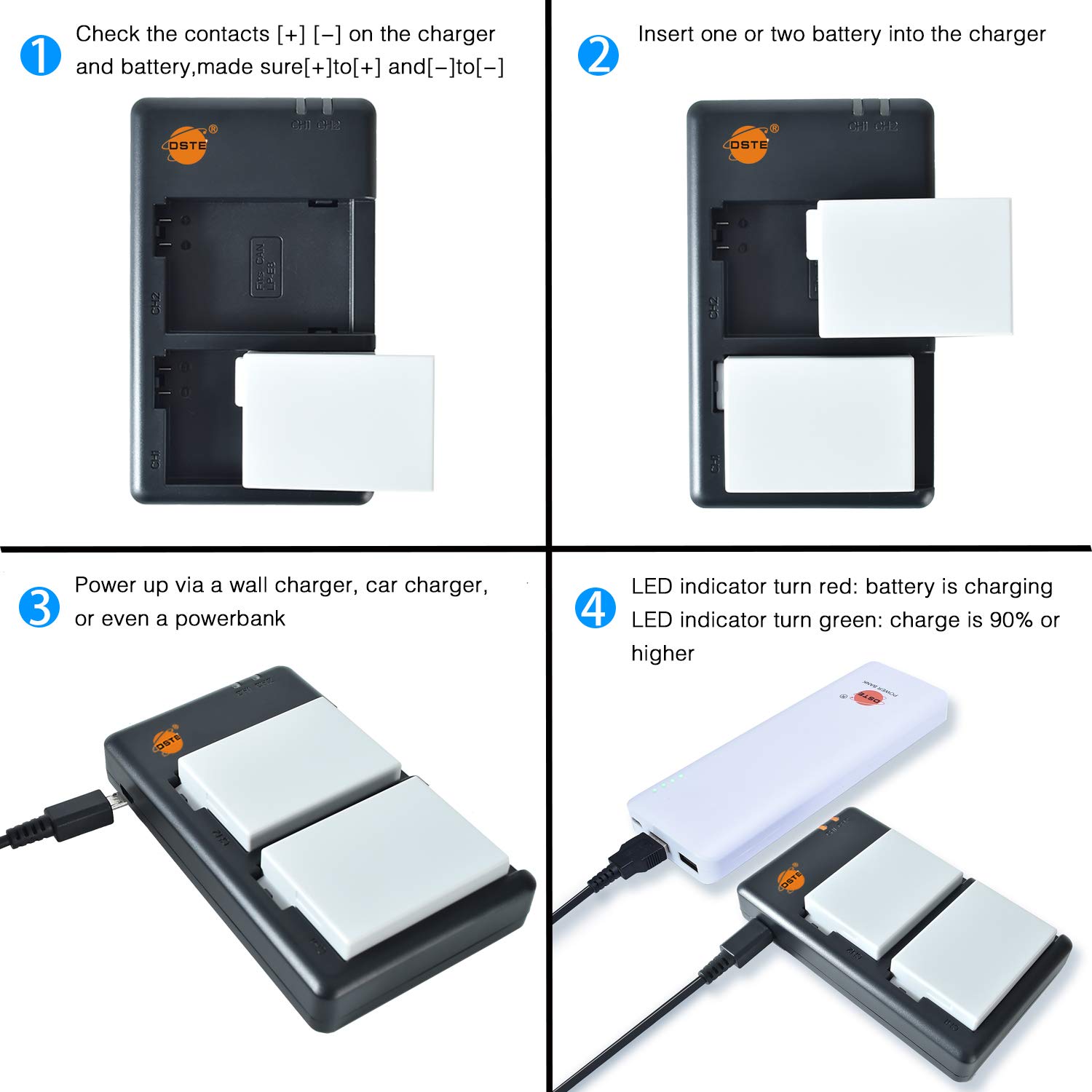 2x Canon LP-E8 Accu Batterij Dubbele Oplader 1020mAh van CELLONIC