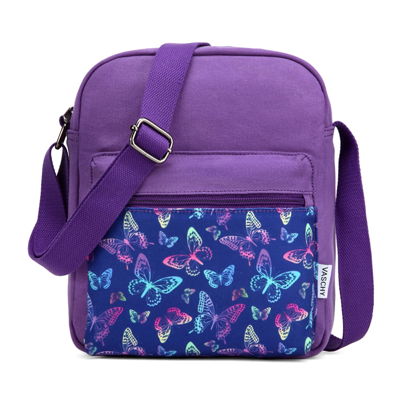 VASCHY Messenger Bag for Girls Lightweight Canvas Crossbody Bag Purse for Teen Girls Women Fits Water Bottle