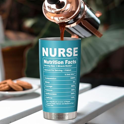 Miniatura 7 de Pawfect House Regalos para el día de la madre para enfermeras, vaso de café de viaje de acero inoxidable de 20 onzas, regalos para esposa del